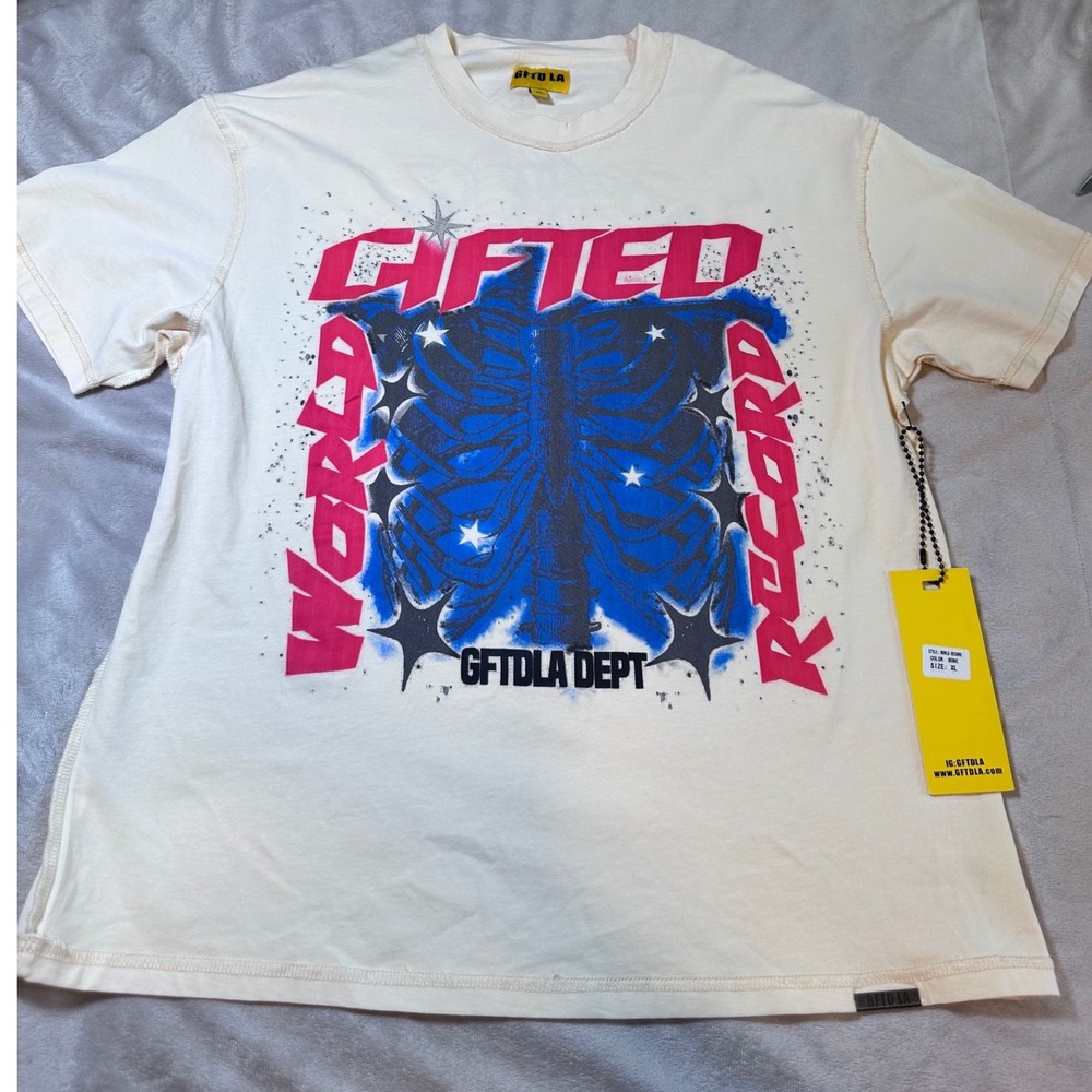GFTD LA World Record Skeleton Graphic T-Shirt Bone Men XL NEW
